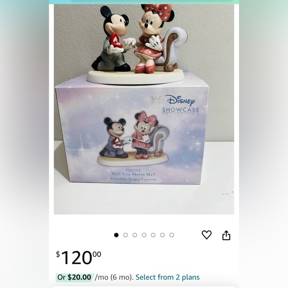 Mickey/Minnie “Will You Marry Me?” Porcelain Figurine - Picture 8 of 9